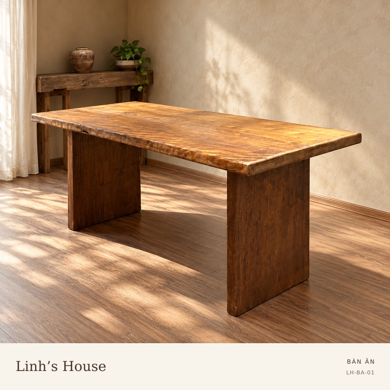 Bàn chữ nhật chân tấm – mẫu 1