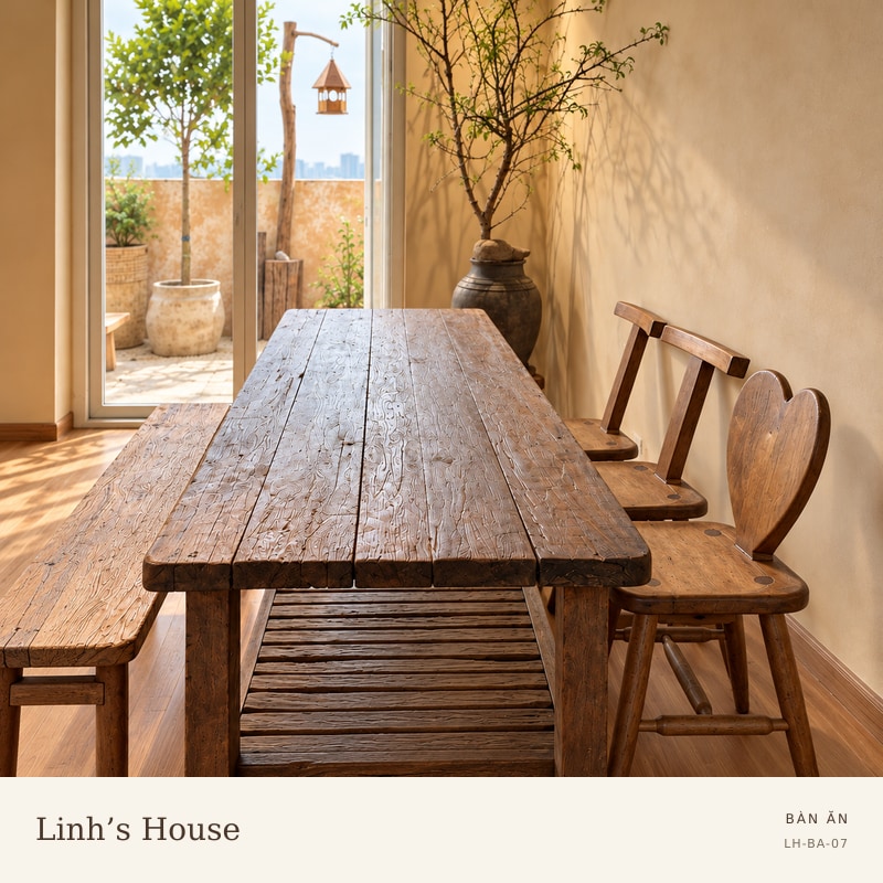 Bàn độc bản lim lũa ghép thanh