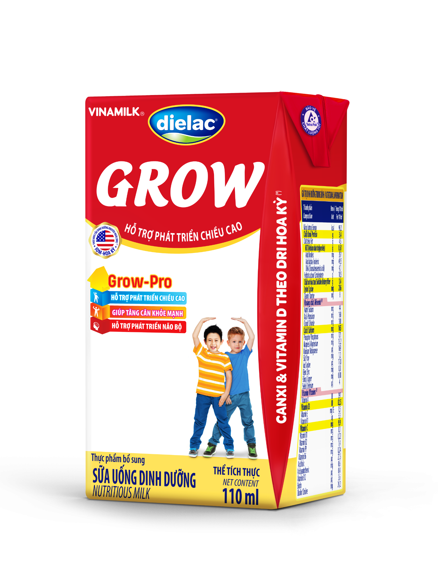 Sữa uống dinh dưỡng Dielac Grow - Lốc 4 hộp 110ml