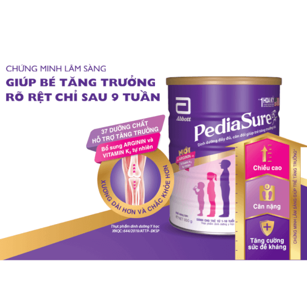 Sữa bột PediaSure BA 1,6kg hương vani cho bé 1-10 tuổi (giảm giá)