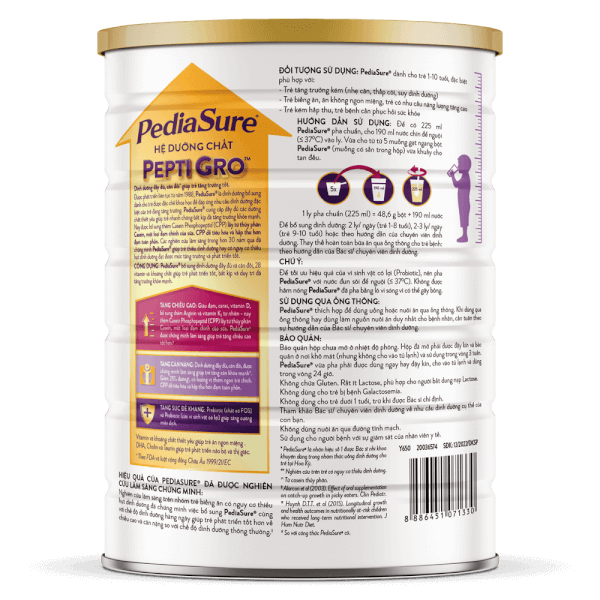 Sữa bột PediaSure BA 1,6kg hương vani cho bé 1-10 tuổi (giảm giá)
