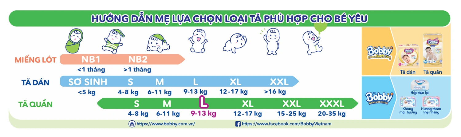 Bỉm-Tã quần Bobby size M 76 miếng (6-11kg)