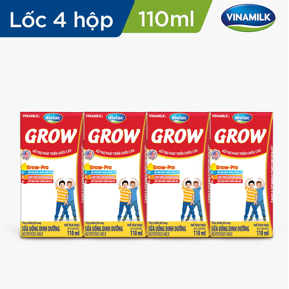 Sữa uống dinh dưỡng Dielac Grow - Lốc 4 hộp 110ml
