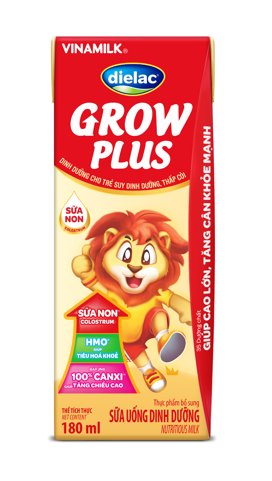 Sữa uống Dinh dưỡng Dielac Grow Plus (Sữa Non) - Lốc 4 hộp 180ml