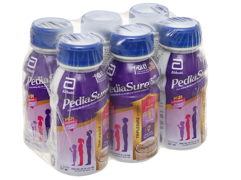 Sữa nước PediaSure BA 1+ hương Vani 237ml cho bé từ 1-10 tuổi (lốc 6)