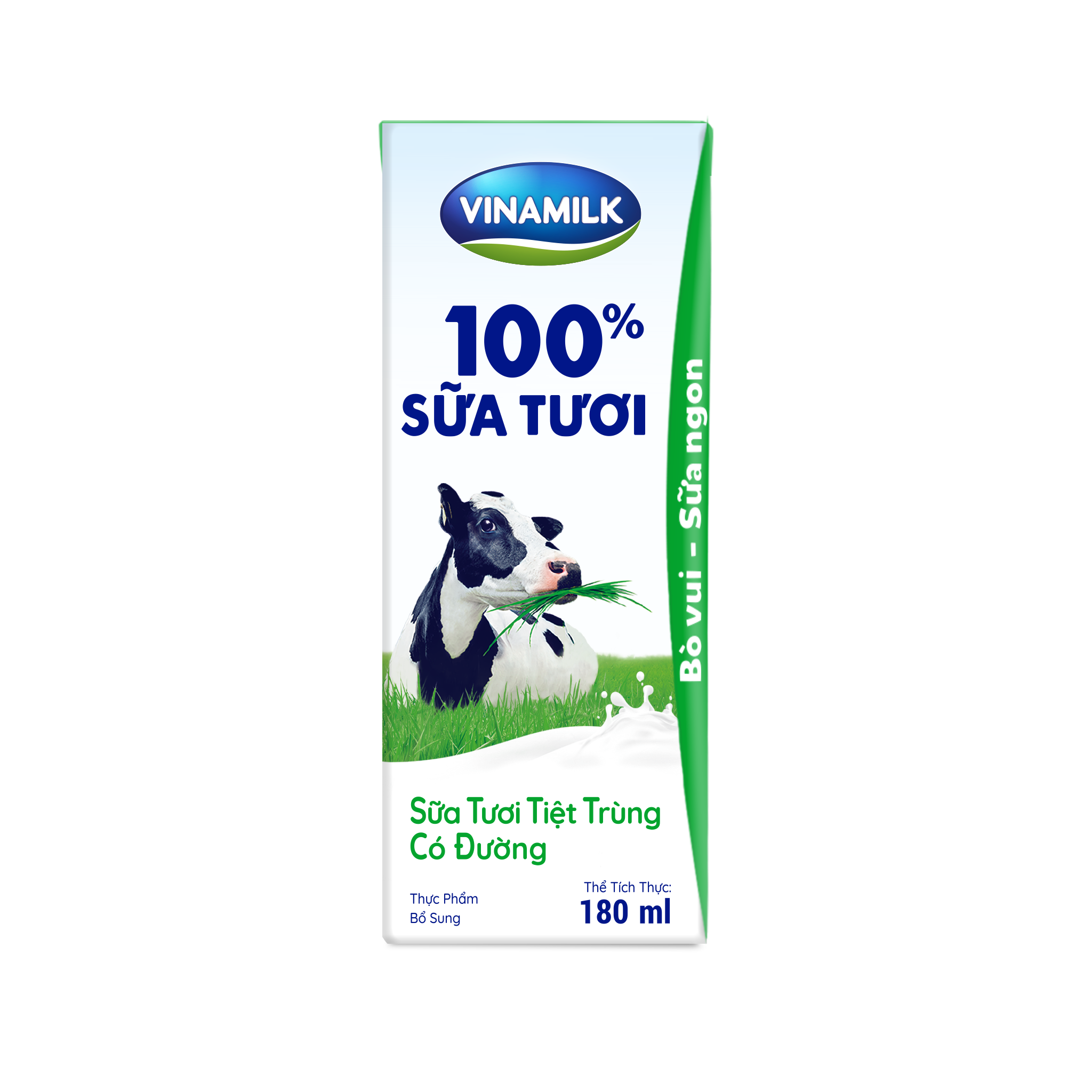 Sữa tươi tiệt trùng Vinamilk 100% có đường - Lốc 4 hộp 180ml