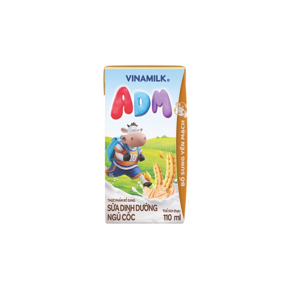 Sữa dinh dưỡng Vinamilk ADM ngũ cốc yến mạch - Lốc 4 hộp 110ml