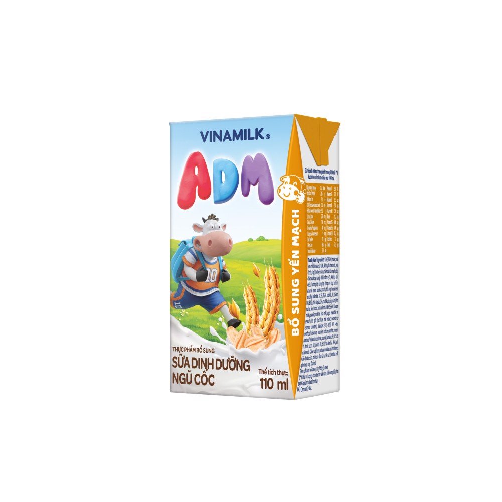 Sữa dinh dưỡng Vinamilk ADM ngũ cốc yến mạch - Lốc 4 hộp 110ml