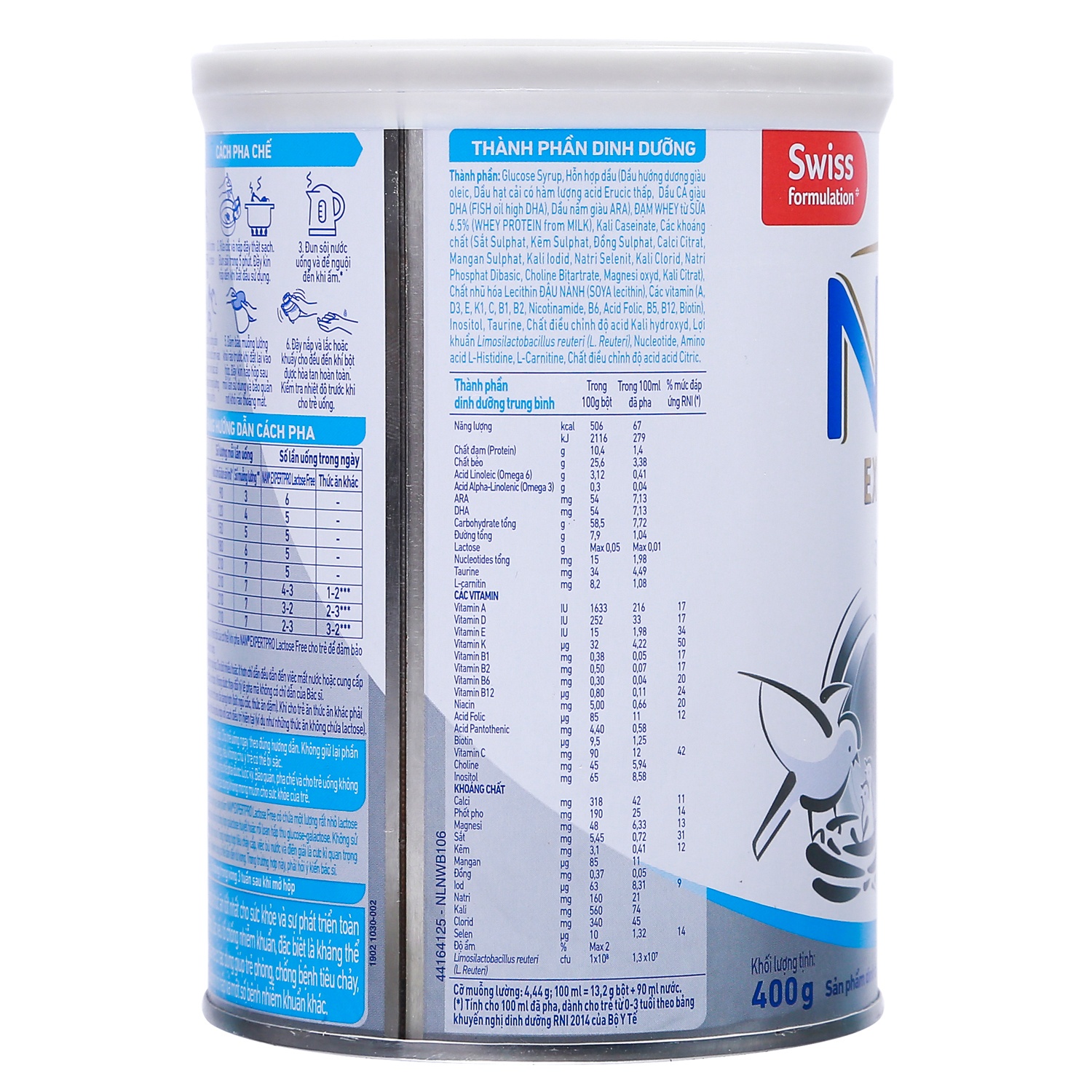 Sữa Nan Expert Pro Lactose Free 400g (0-36 tháng)