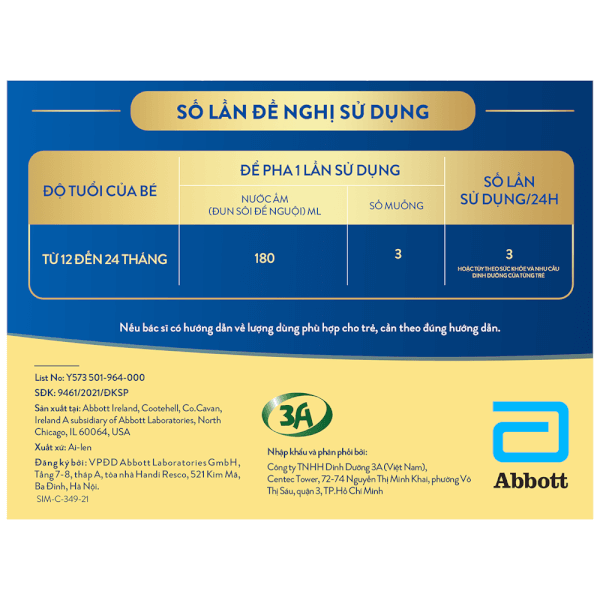 Sữa Similac 5G 3 900g (1-2 tuổi)