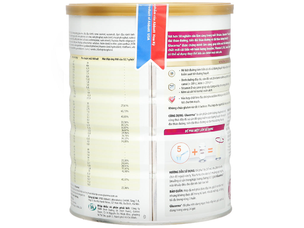 Sữa Glucerna hương Vani 850g (người bệnh tiểu đường)