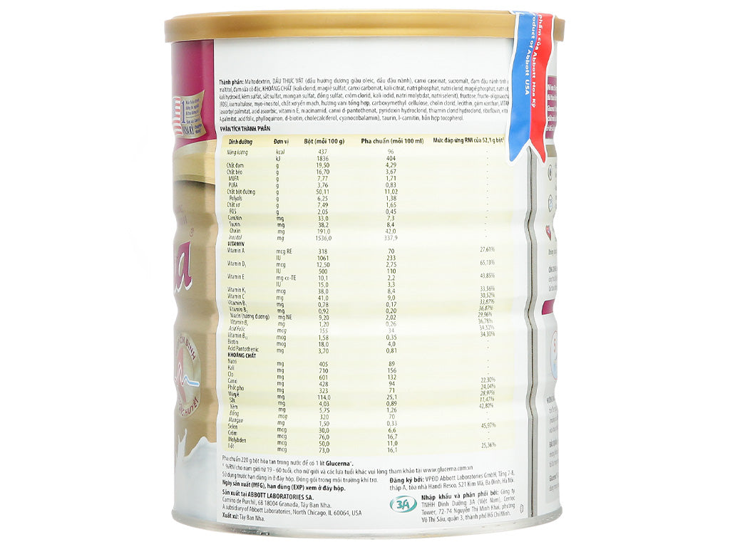 Sữa Glucerna hương Vani 850g (người bệnh tiểu đường)