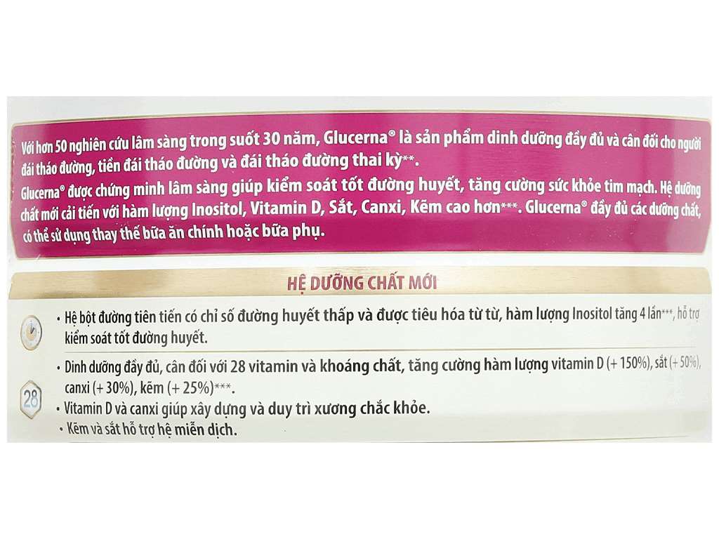 Sữa Glucerna hương Vani 850g (người bệnh tiểu đường)