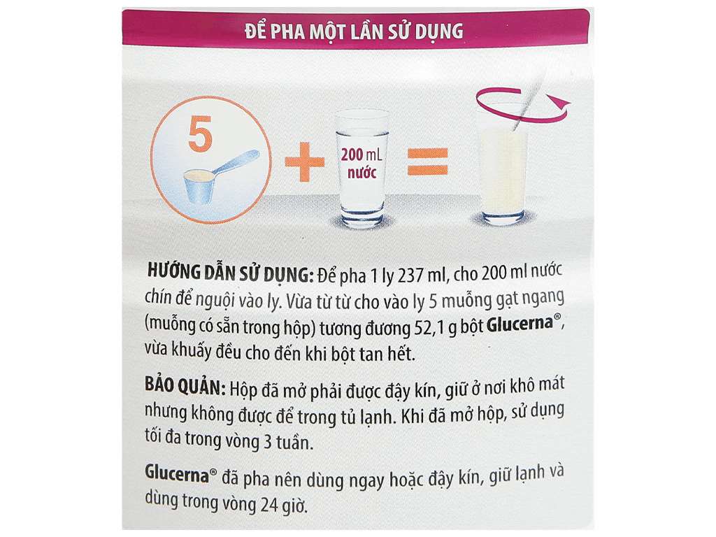Sữa Glucerna hương Vani 850g (người bệnh tiểu đường)