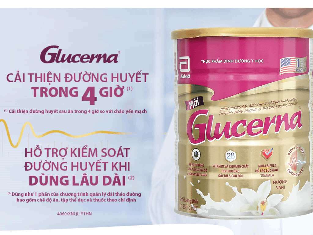 Sữa Glucerna hương Vani 850g (người bệnh tiểu đường)