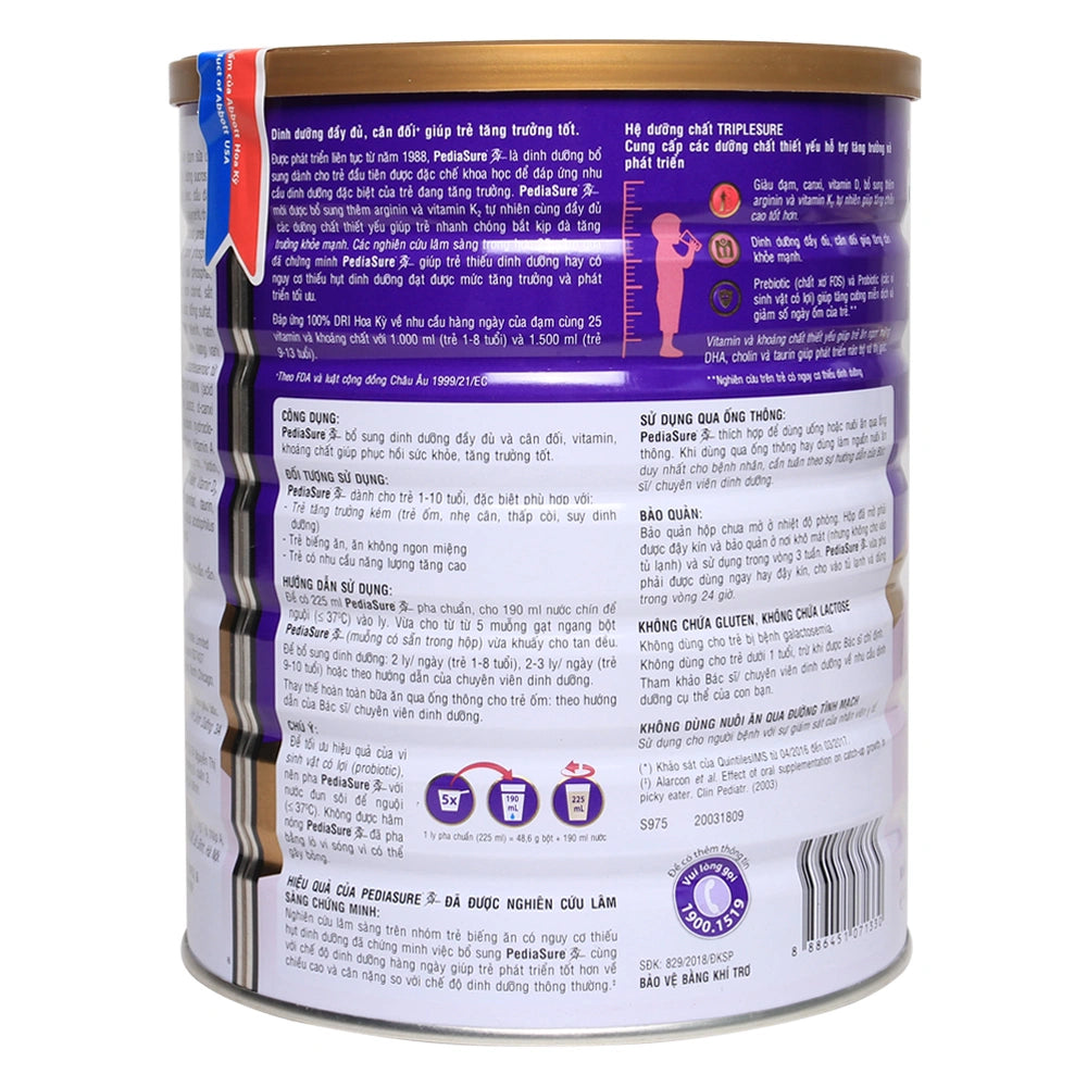 Sữa Pediasure hương Vani 1,6kg (1-10 tuổi)