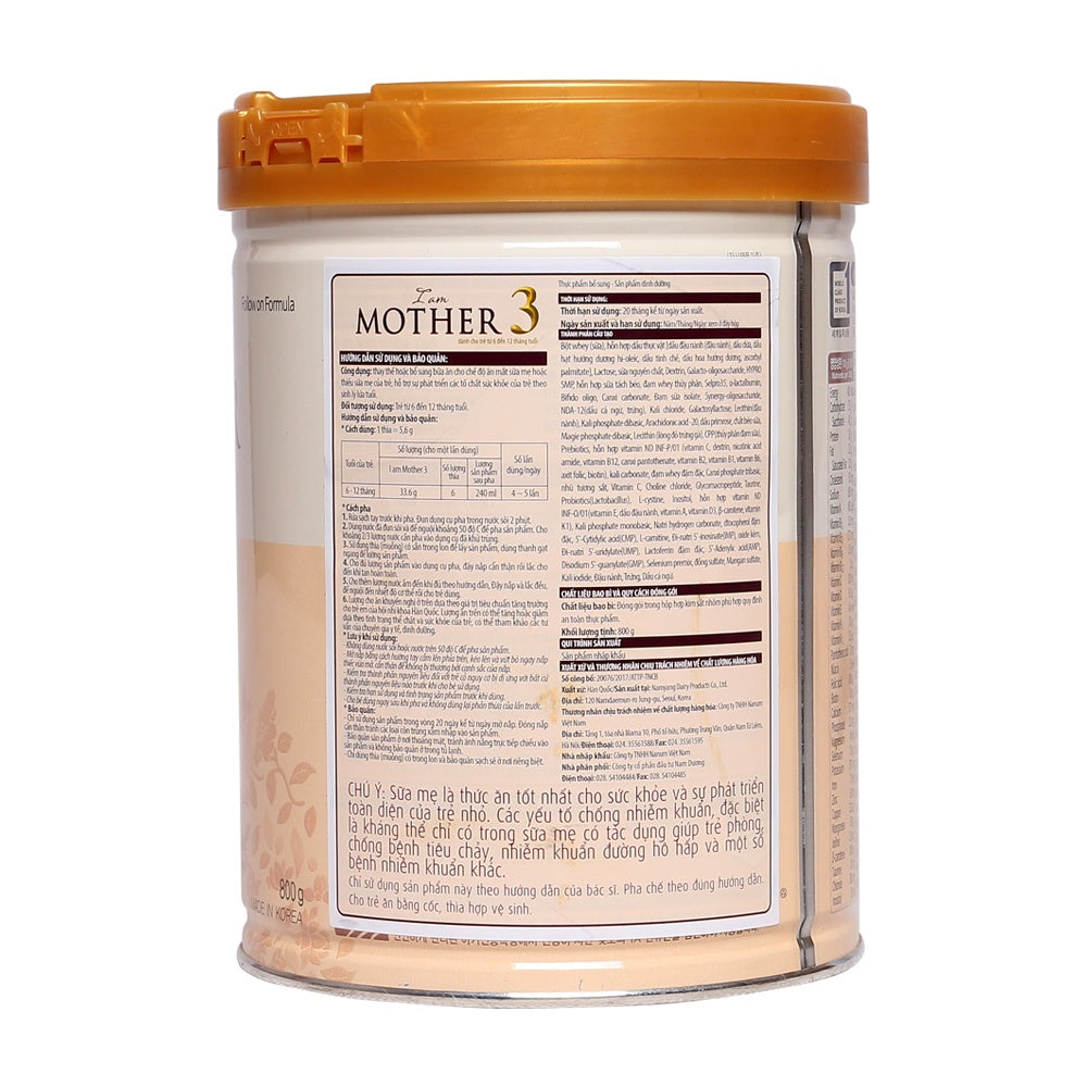 Sữa I am Mother 3 800g (6 - 12 tháng)