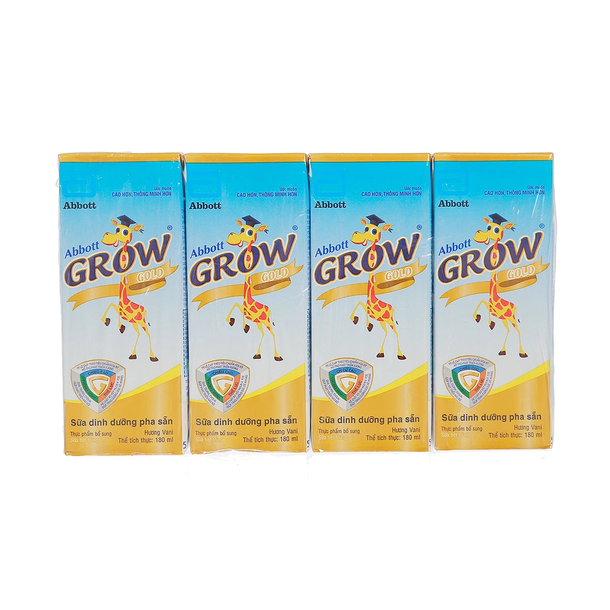 Sữa nước Abbott Grow Gold hương vani (4x180ml) cho bé từ 2 - 6 tuổi