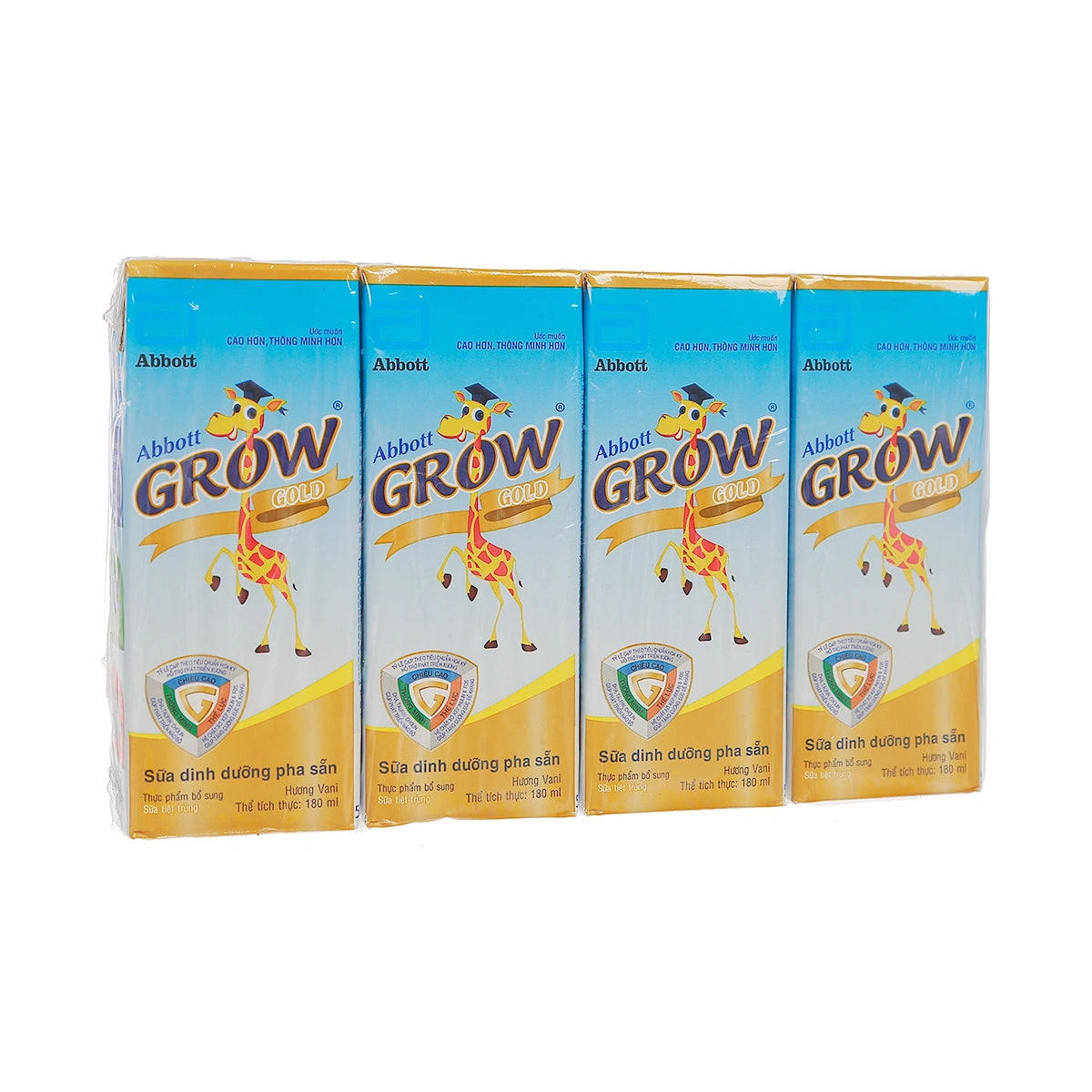Sữa nước Abbott Grow Gold hương vani (4x180ml) cho bé từ 2 - 6 tuổi