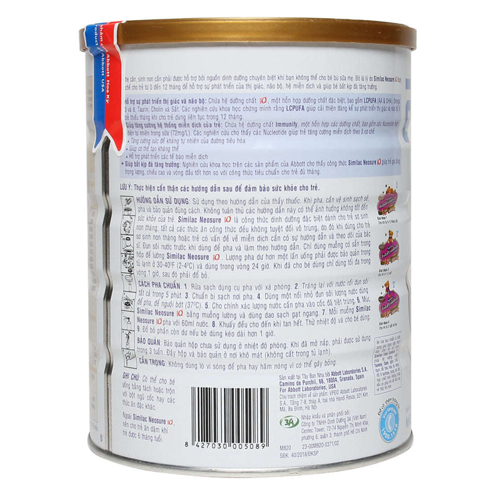 Sữa Similac Neosure 850g (0-12 tháng)