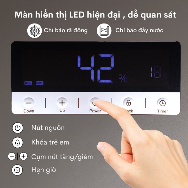 Giao diện Máy hút ẩm công nghiệp Fujihaia DH138B