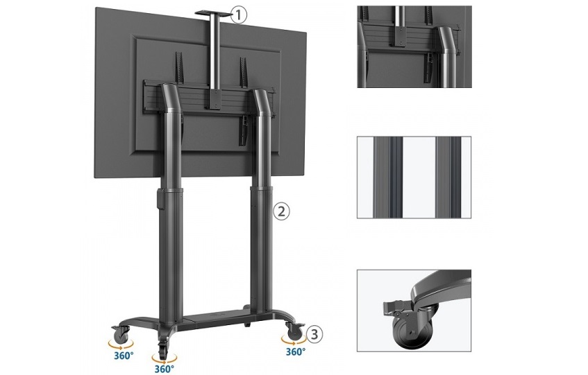 Hướng dẫn lắp đặt Giá treo tivi di động Remote North Bayou TW100(75"-110")