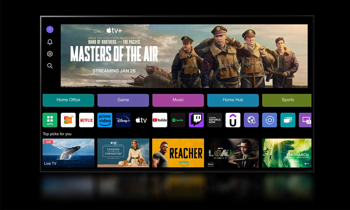 Tivi LG 4K 55 inch 55QNED80TSA có thiết kế màn hình mỏng đẹp mắt