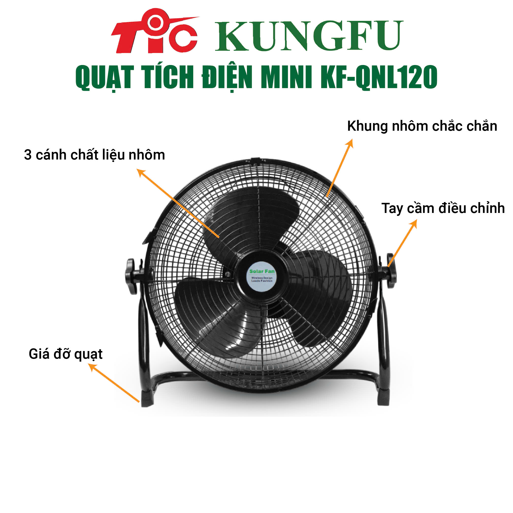 quạt tích điện mặt trời