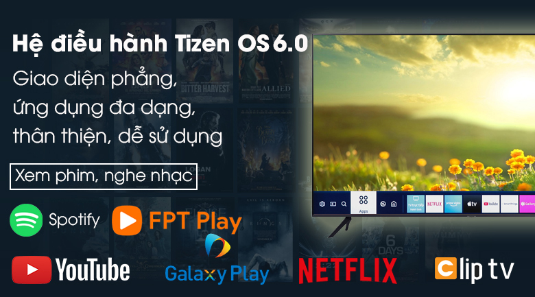 Smart Tivi Samsung 4K 65 inch 65AU7700 UHD Mới 2025