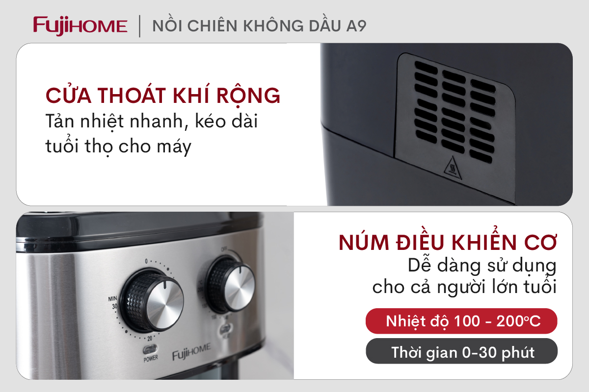 Nồi chiên không dầu Fujihome A9 9.2 Lít