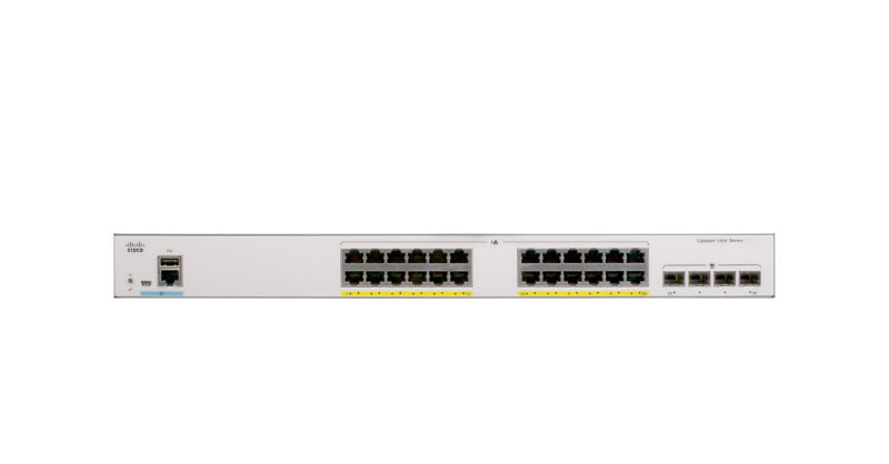 C1000-24FP-4G-L Switch Cisco Catalyst 1000 with 24 Ports PoE+ 370W, 4 SFP Uplink