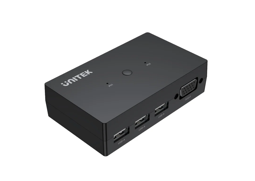 Bộ chuyển đổi 2-1 VGA KVM + USB 2.0 UNITEK U-8709ABK