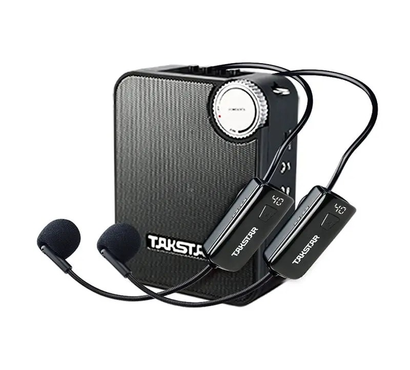 Loa trợ giảng E500W phiên bản sử dụng một micro không dây cài đầu