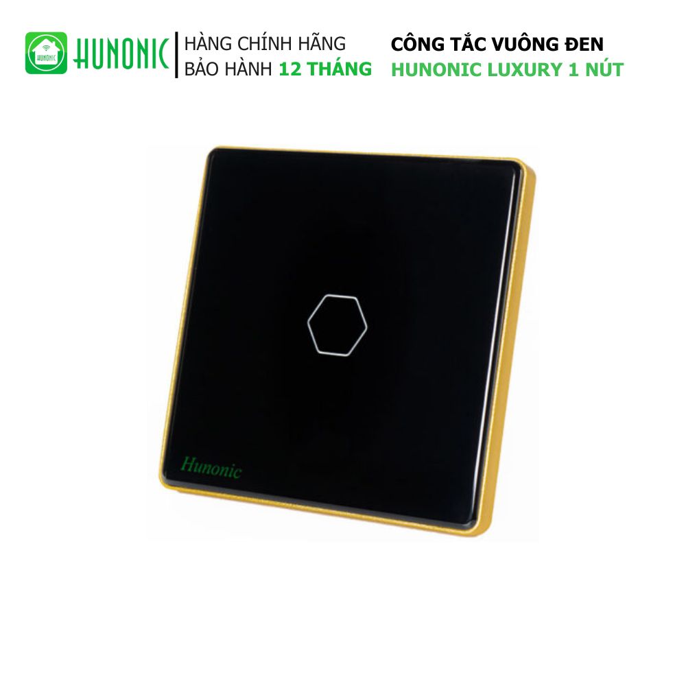 CÔNG TẮC WIFI HUNONIC HV 1 NÚT (Đen) (HN01SVD)