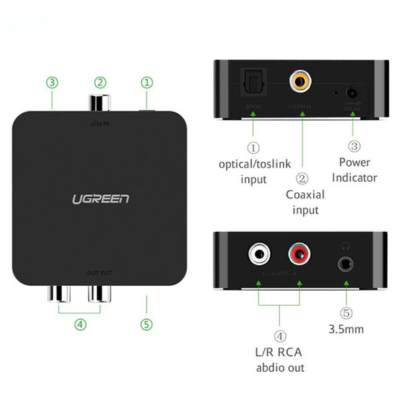 Bộ chuyển đổi tín hiệu âm thanh từ quang sang AV chính hãng Ugreen 30523
