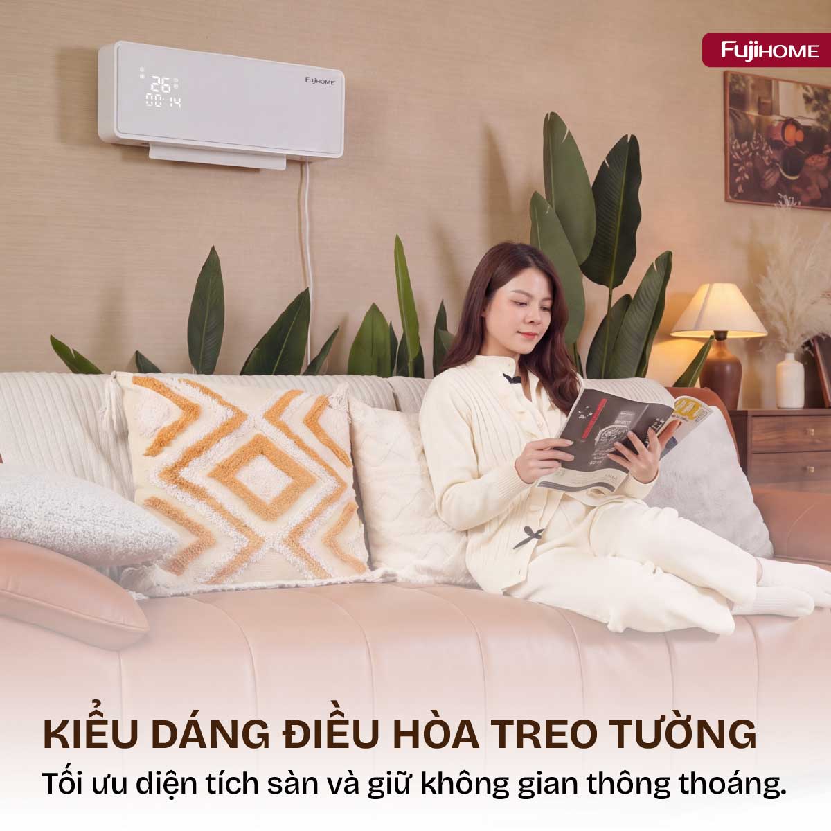 Fujihome FHW2000 – Máy sưởi gốm treo tường 2000W, giá sỉ tại kho