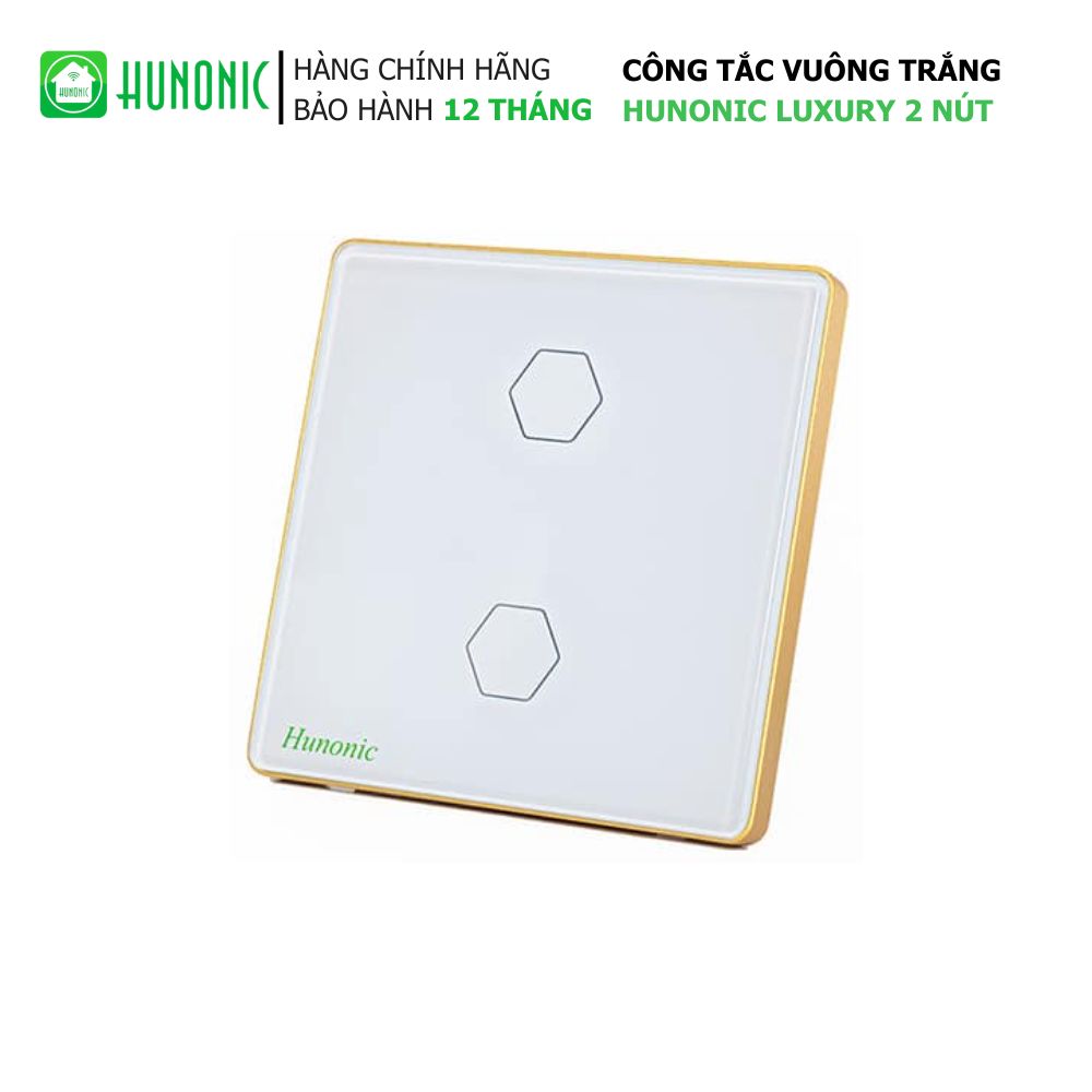 Công Tắc Cảm Ứng WiFi Hunonic 2 Nút,HV (trắng) (HN02SVT)