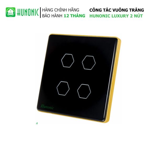 Công tắc Cảm ứng WiFi Hunonic 4 Nút (HV) (Đen) (HN04SVD)