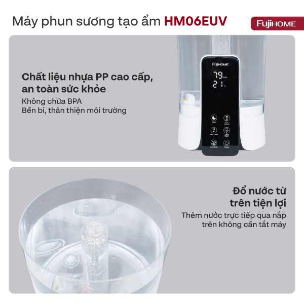 Máy phun sương tạo ẩm Fujihome HM06EUV