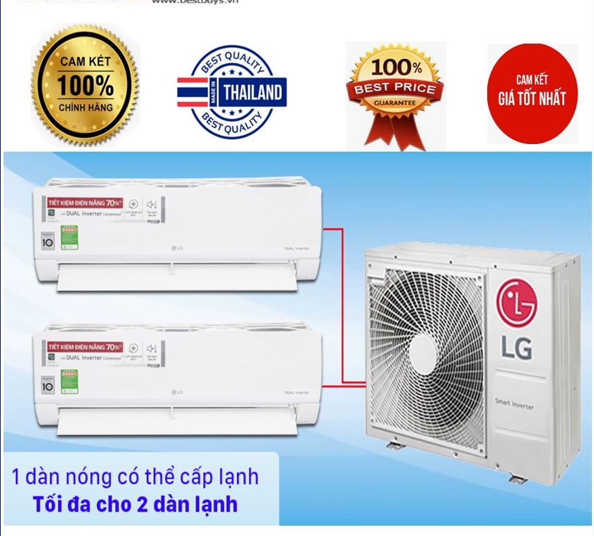 Dàn Nóng Điều hòa Multi 1 chiều LG (A2UQ18GFD0) - 18.000BTU Inverter Gas R410Amới 2020
