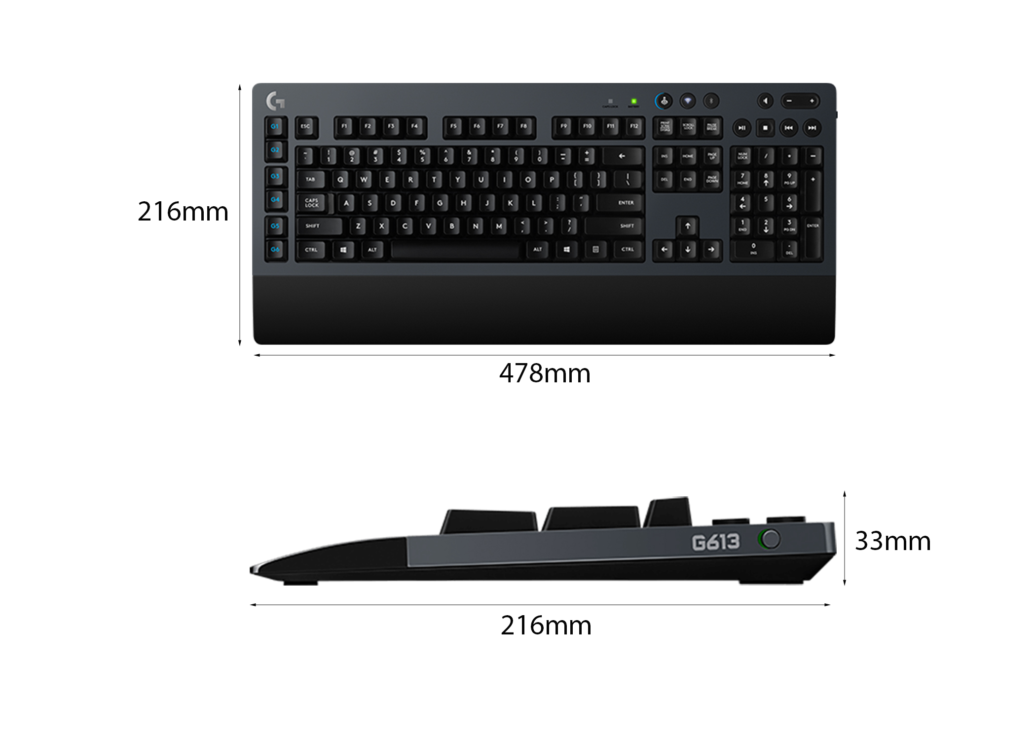 Bàn phím cơ không dây Logitech G613  (920-008402)