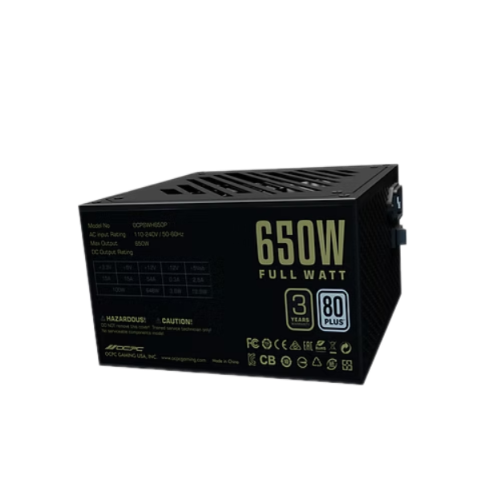 Nguồn máy tính OCPC ENERGIA WH650 WHITE 80+, công suất 650W [BH 36T]