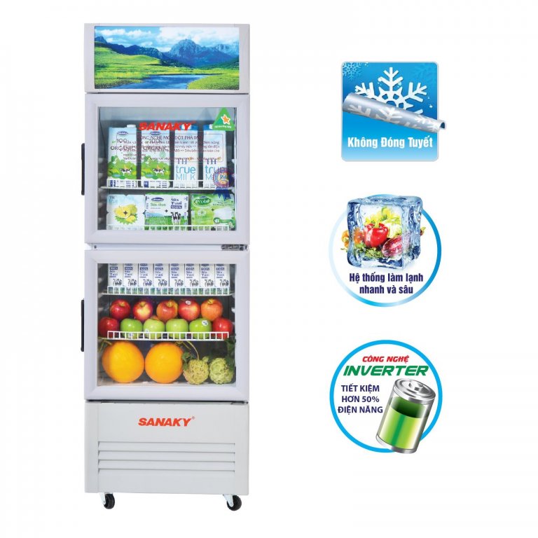 Tủ mát Sanaky Inverter VH-308W3L công nghệ LOW - E
