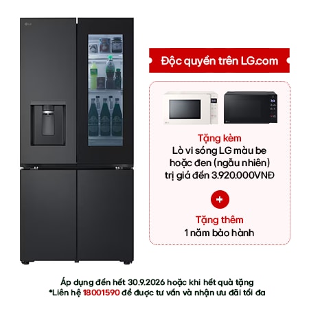 Tủ lạnh LG French Door InstaView màu đen lì 576L LFD58BLMAI – giá đại lý