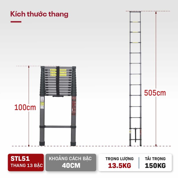 THANG RÚT ĐƠN THÉP CARBON FUJIHOME STL51