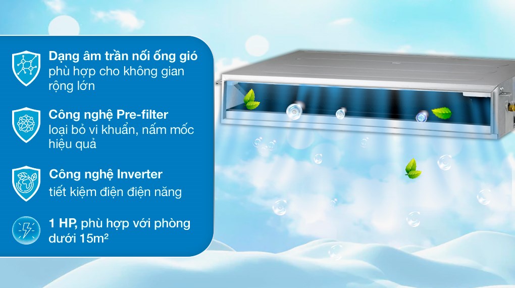 Dàn lạnh ÂM TRẦN NỐI ỐNG GIÓ Multi InvInvert 9000 MỘT CHIỀU LG AMNQ09GL1A0