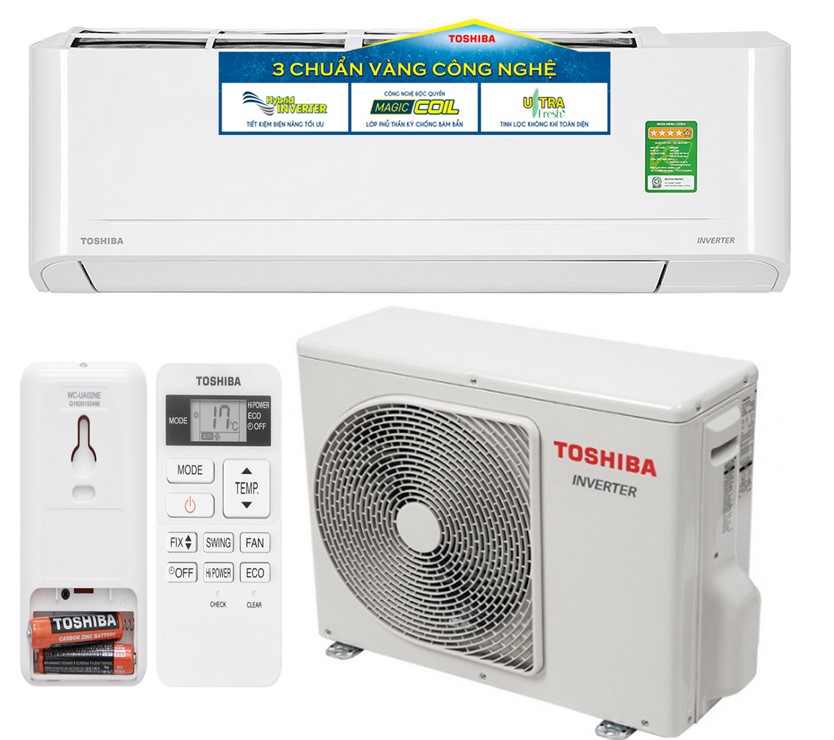 Điều hòa Toshiba 9000BTU 1 CHIỀU Inverter RAS-H10C4KCVG-V MỚI 2023