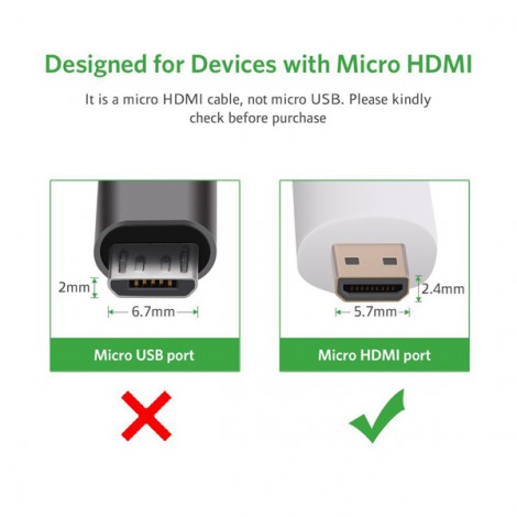 Cáp Micro HDMI to VGA, HDMI chính hãng Ugreen 30355