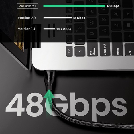 Cáp HDMI 2.1 hỗ trợ 8K@60Hz dài 3m chính hãng Ugreen 80404