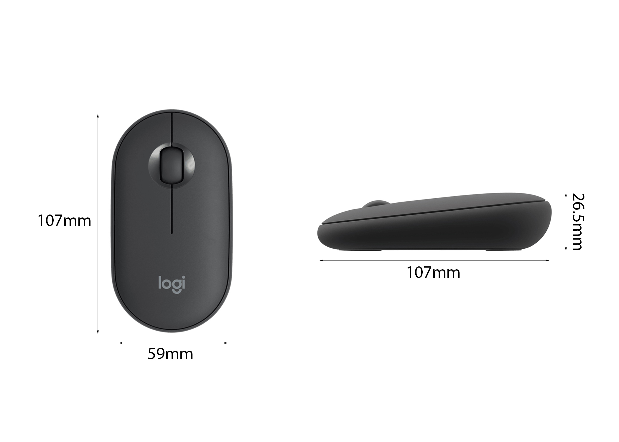 Chuột không dây Logitech Pebble M350s Đen